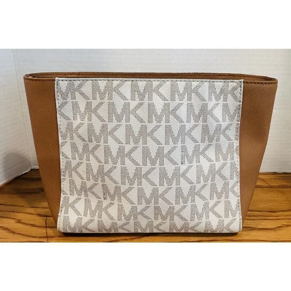 MICHAEL KORS HAMILTON TRAVELER SIGNATURE TOP ZIP MESSENGER ACORN SHOULDER BAG
